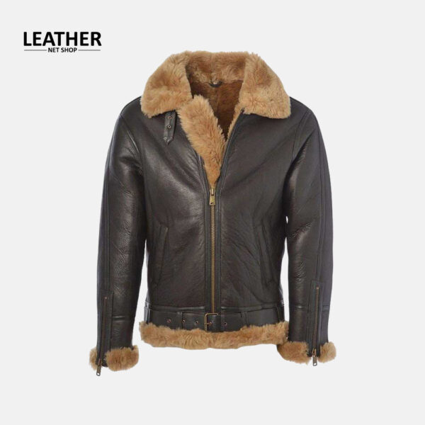 Brown Leather Aviator Jacket Mens