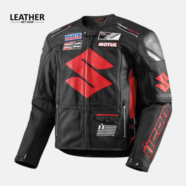 High Quality Suzuki Motorbike Leather Jacket