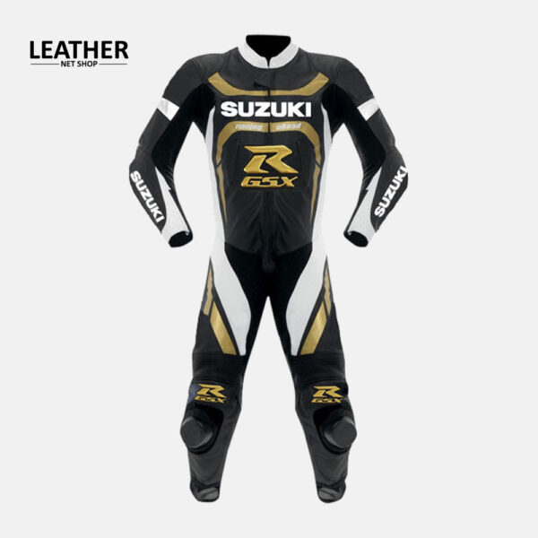 Golden Yamaha Motorcycle Racing Style Leather Motogp Suit