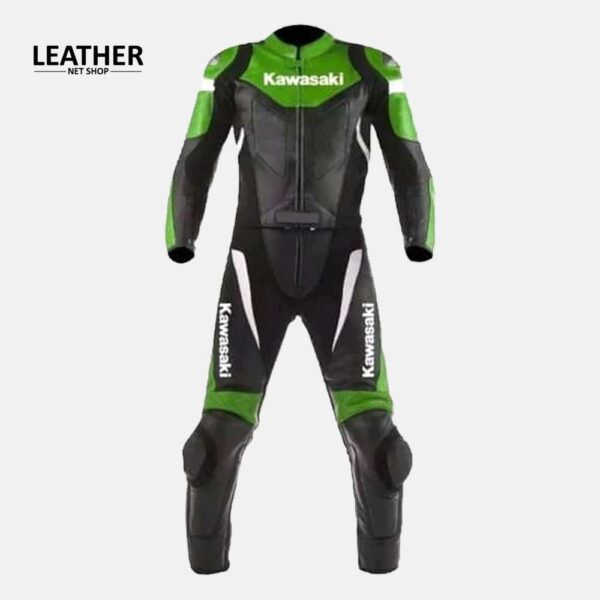 Kawasaki New Leather Racing Suit Ce Approved Protection-min
